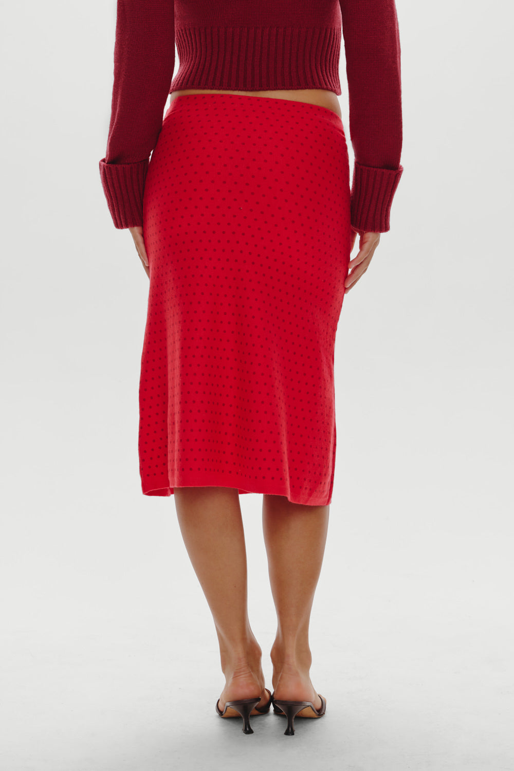 Magnolia Knit Midi Skirt - Cranberry | Frankies Bikinis