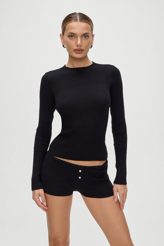 Riley Knit Sweater - Black | Frankies Bikinis