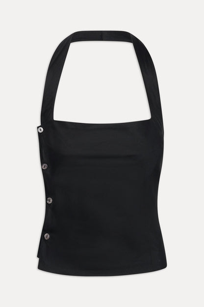 Sterling Cotton Wrap Halter Top - Midnight Serenade | Frankies Bikinis