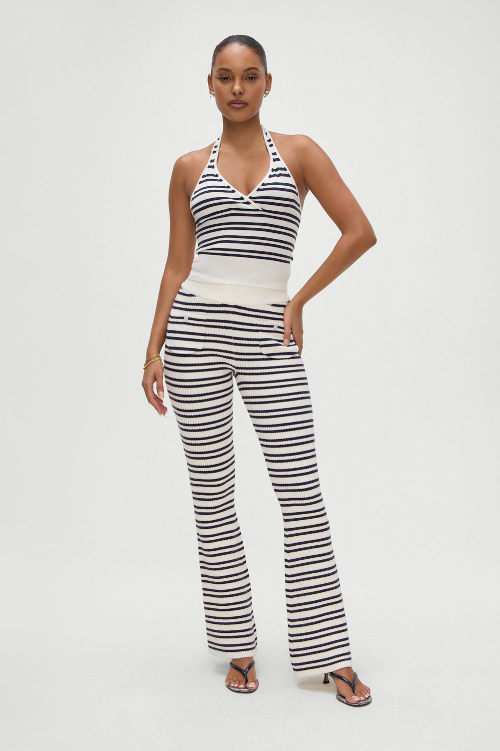 Dylan Knit Halter Top - Starlit Stripe | Frankies Bikinis