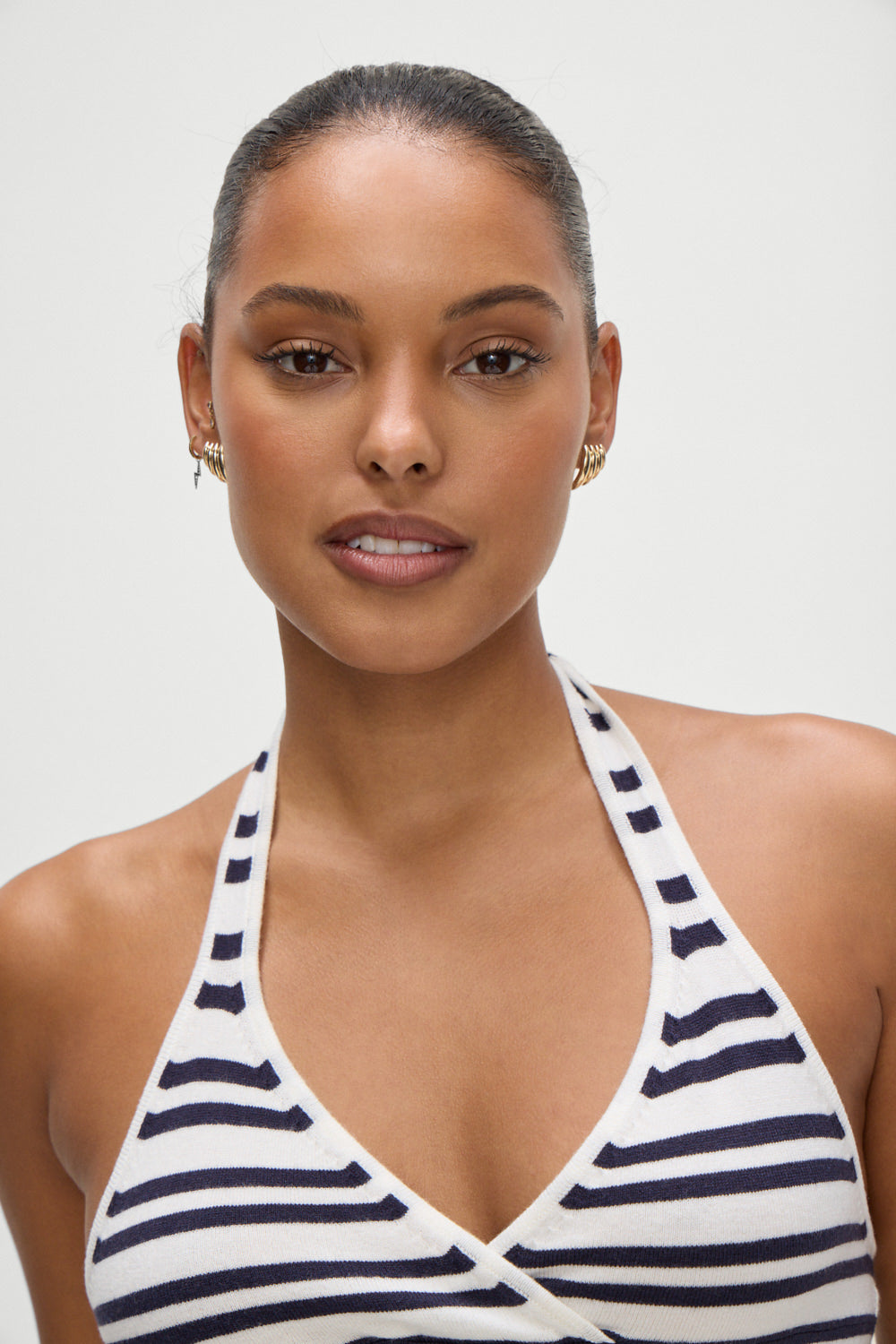 Dylan Knit Halter Top - Starlit Stripe | Frankies Bikinis