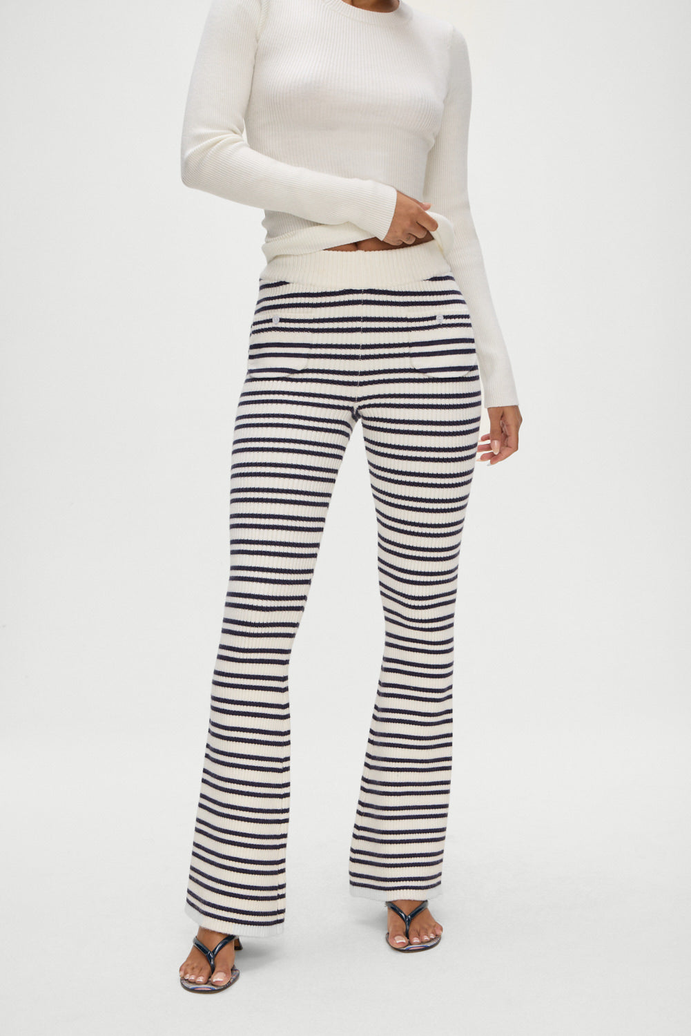 Camden Striped Knit Pants - Starlit Stripe | Frankies Bikinis