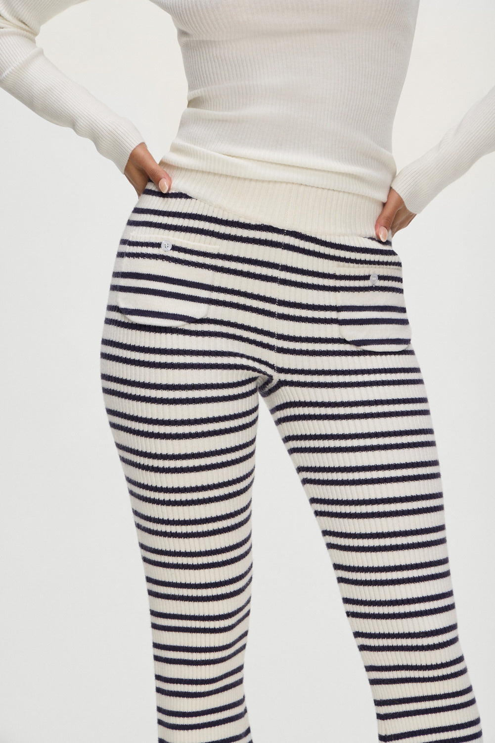 Camden Striped Knit Pants - Starlit Stripe | Frankies Bikinis