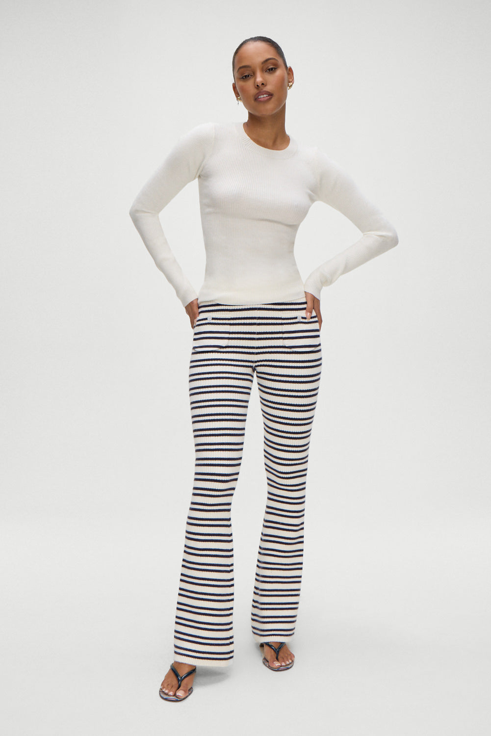 Camden Striped Knit Pants - Starlit Stripe | Frankies Bikinis