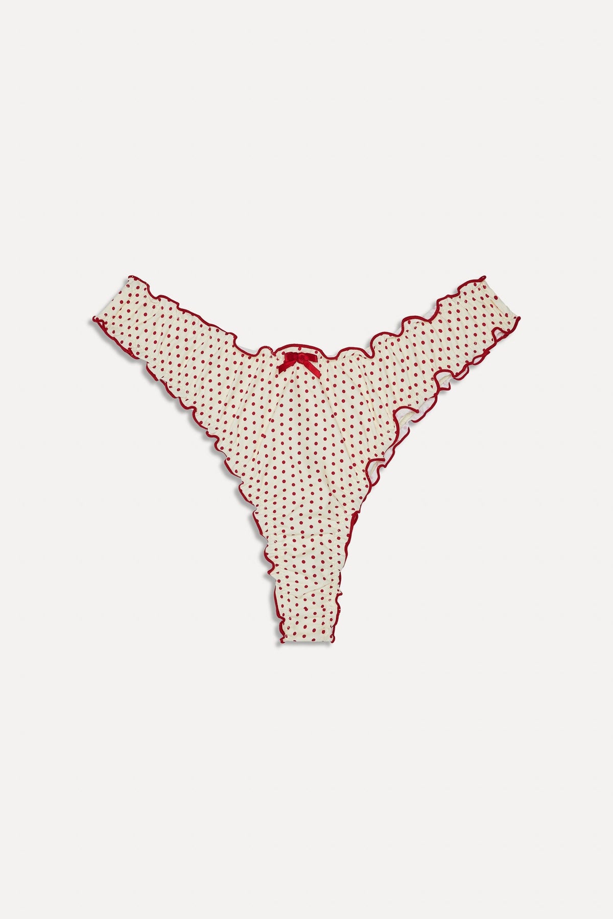 x BELLA HADID Dalton Micro Bikini Bottom - Strawberry Polka Dot | Frankies Bikinis