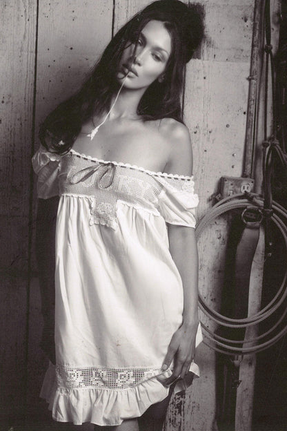 x BELLA HADID Western Poplin Mini Dress - White | Frankies Bikinis