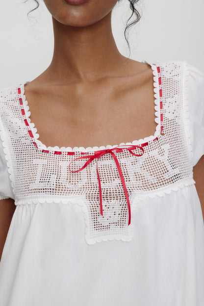 x BELLA HADID Western Poplin Mini Dress - White | Frankies Bikinis