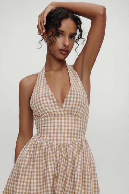 x BELLA HADID Prairie Midi Dress - Rodeo Gingham | Frankies Bikinis