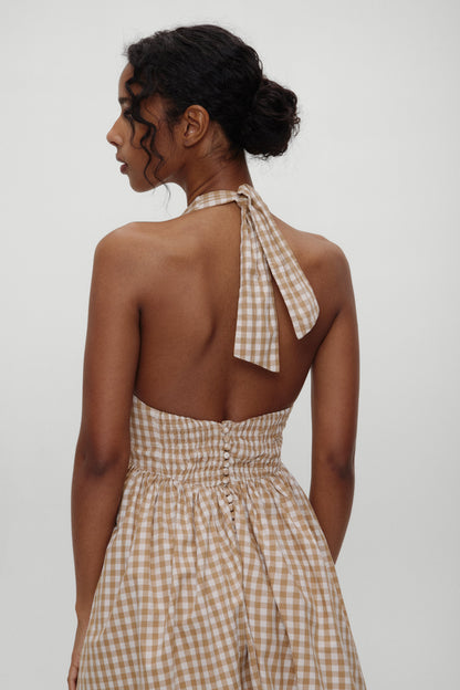 x BELLA HADID Prairie Midi Dress - Rodeo Gingham | Frankies Bikinis