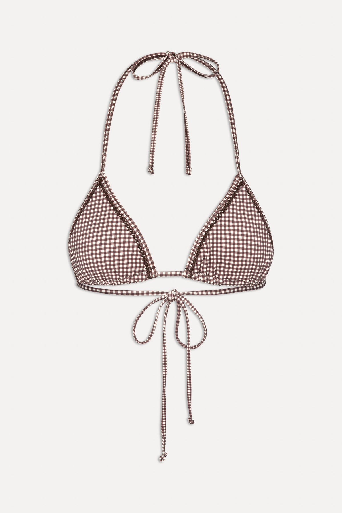 x BELLA HADID Nick Triangle Bikini Top - Dream Gingham | Frankies Bikinis