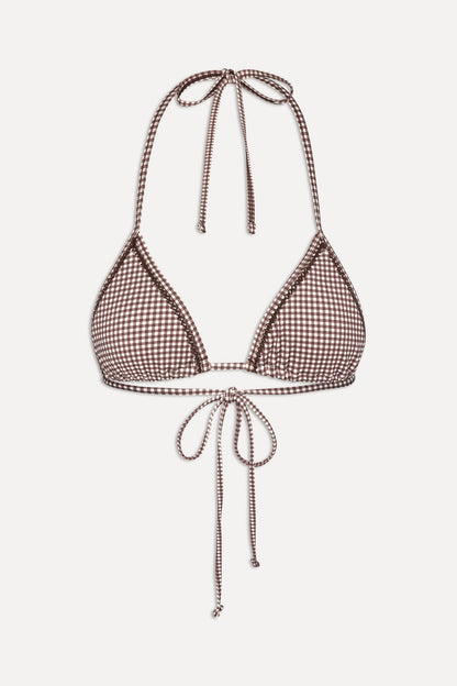 x BELLA HADID Nick Triangle Bikini Top - Dream Gingham | Frankies Bikinis