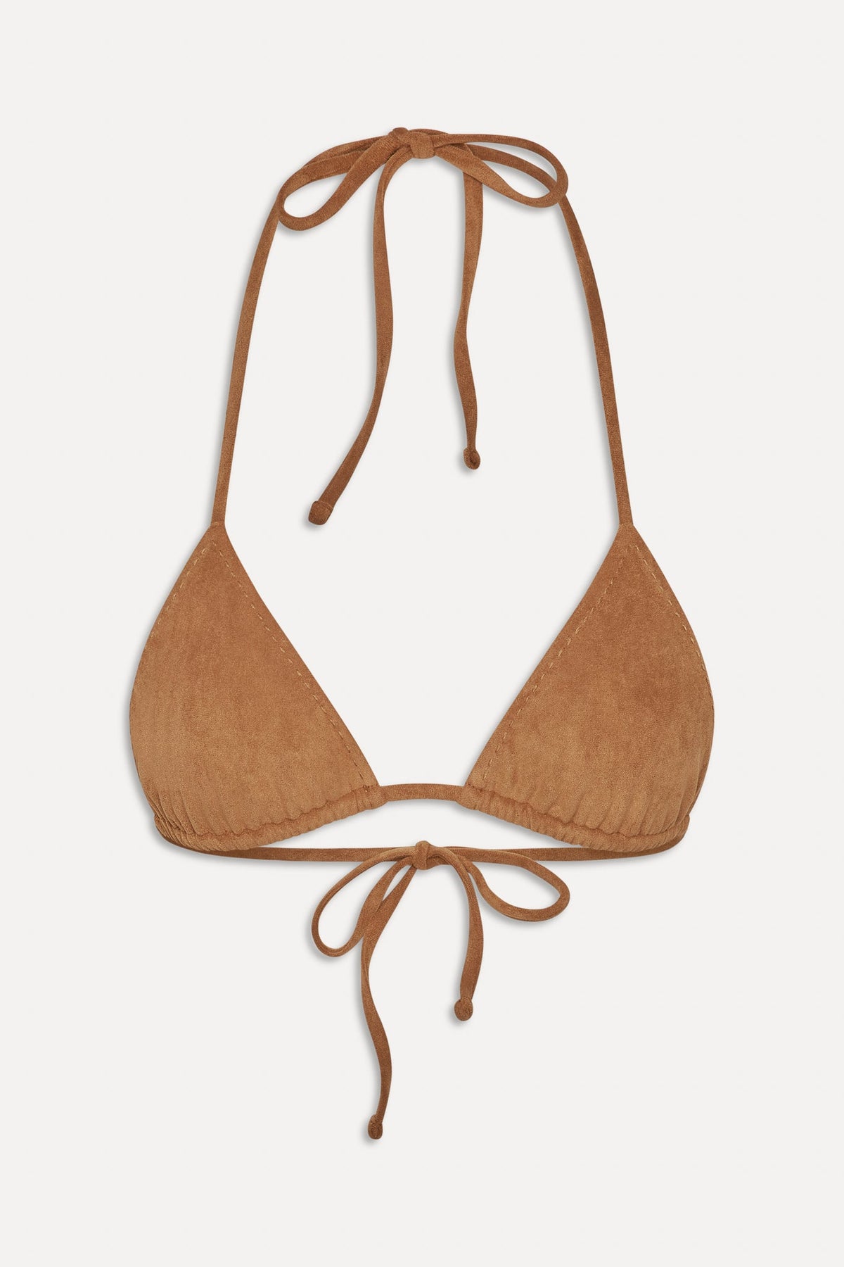 x BELLA HADID Nick Suede Triangle Bikini Top - Sunkissed Suede | Frankies Bikinis