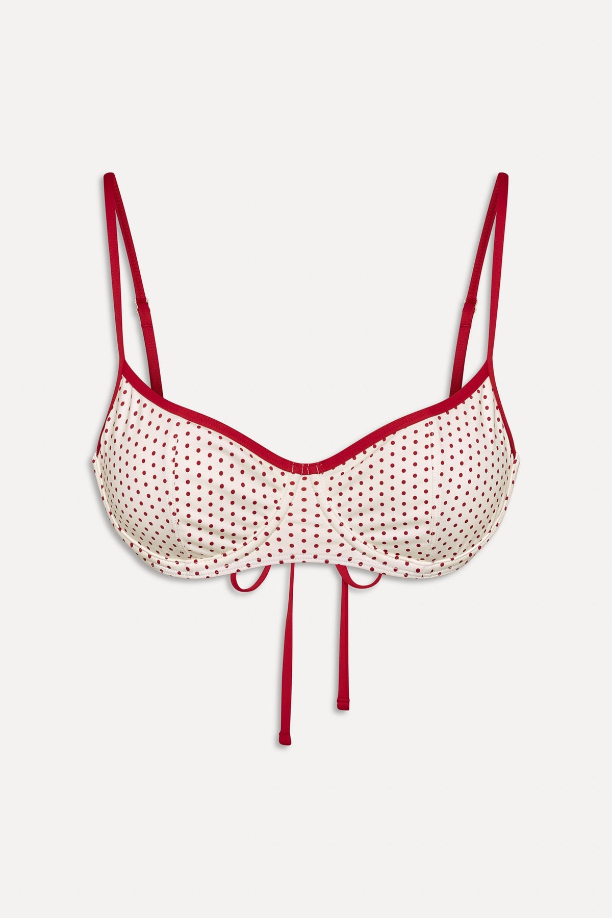 x BELLA HADID Cola Underwire Bikini Top - Strawberry Polka Dot | Frankies Bikinis
