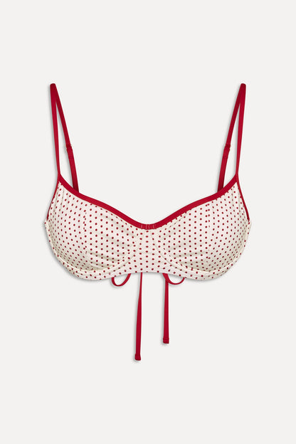 x BELLA HADID Cola Underwire Bikini Top - Strawberry Polka Dot | Frankies Bikinis