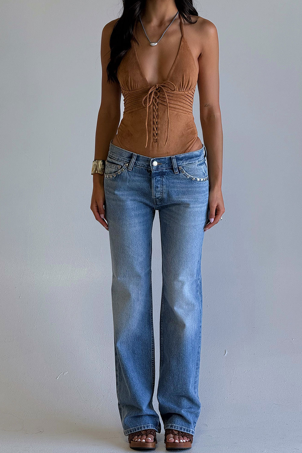 x BELLA HADID Barrel Suede One Piece Swimsuit - Sunkissed Suede | Frankies Bikinis
