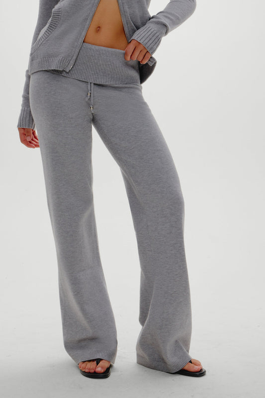 Dawson Knit Fold Over Pants - Cloud Cover | Frankies Bikinis