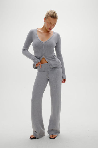 Dawson Knit Fold Over Pants - Cloud Cover | Frankies Bikinis