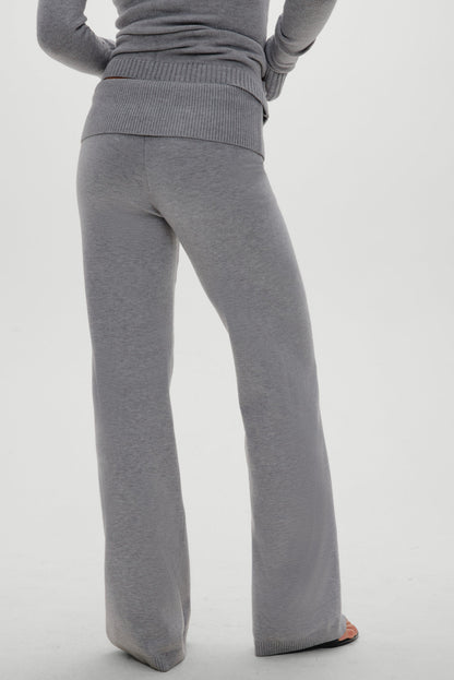 Dawson Knit Fold Over Pants - Cloud Cover | Frankies Bikinis