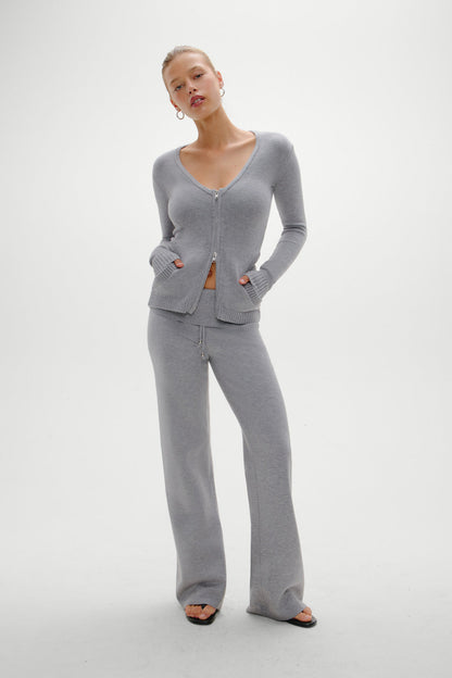 Dawson Knit Fold Over Pants - Cloud Cover | Frankies Bikinis