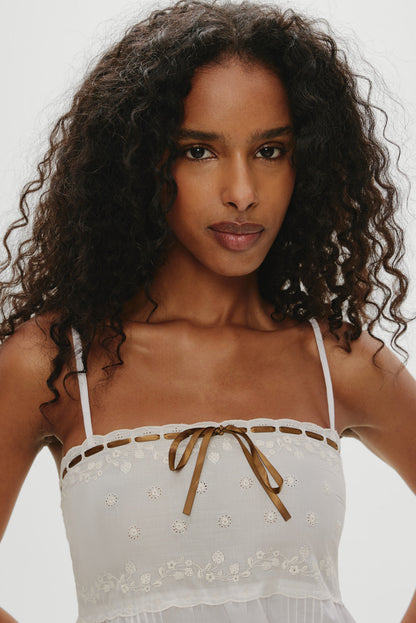 Paris Cotton Babydoll Dress - Daisy White | Frankies Bikinis