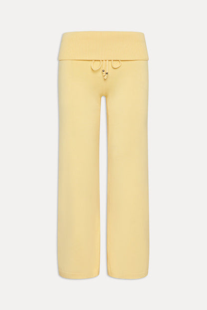 Dawson Knit Fold Over Pants - Vanilla Sugar | Frankies Bikinis