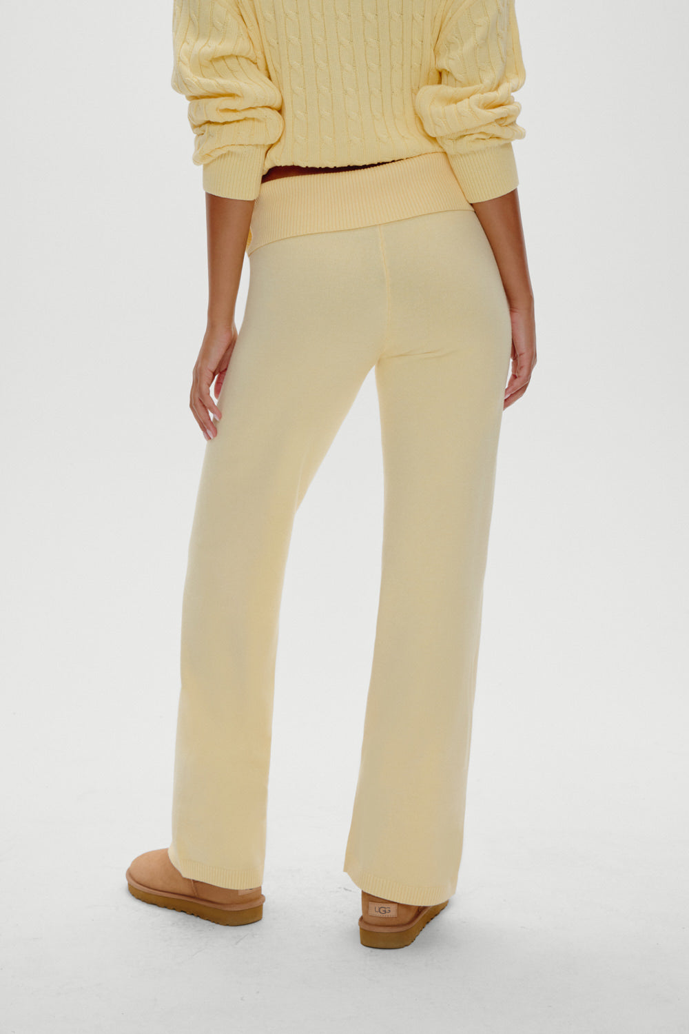 Dawson Knit Fold Over Pants - Vanilla Sugar | Frankies Bikinis