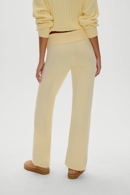 Dawson Knit Fold Over Pants - Vanilla Sugar | Frankies Bikinis