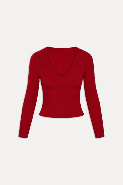 Kit V Neck Knit Sweater - Heartstrings | Frankies Bikinis