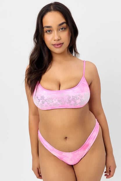 Dallas Terry Bralette Bikini Top - Distorted Pink Dye | Frankies Bikinis