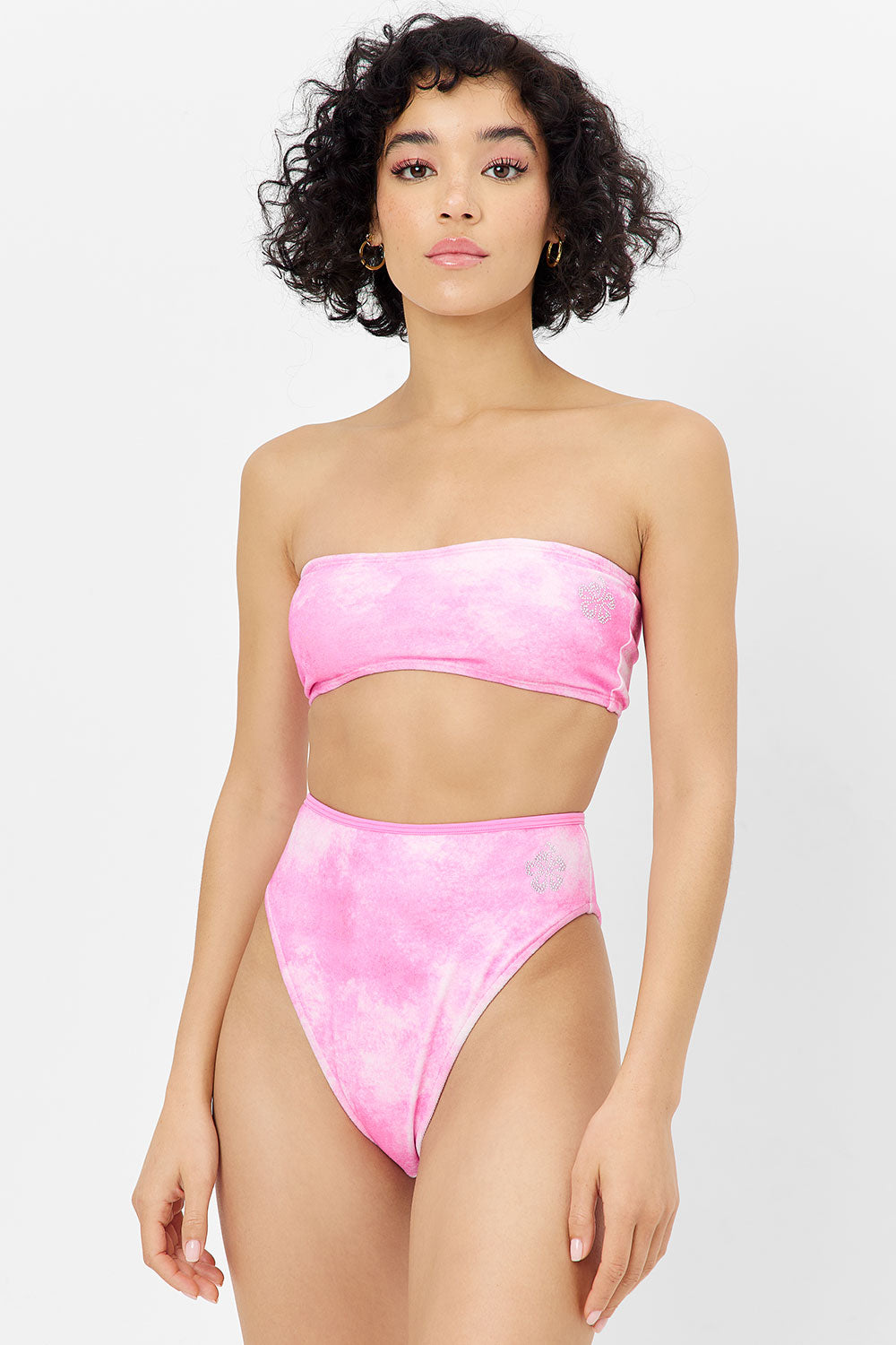 Jean Terry Bandeau Bikini Top - Distorted Pink Dye | Frankies Bikinis