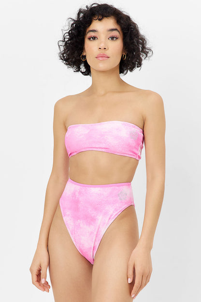 Jean Terry Bandeau Bikini Top - Distorted Pink Dye | Frankies Bikinis