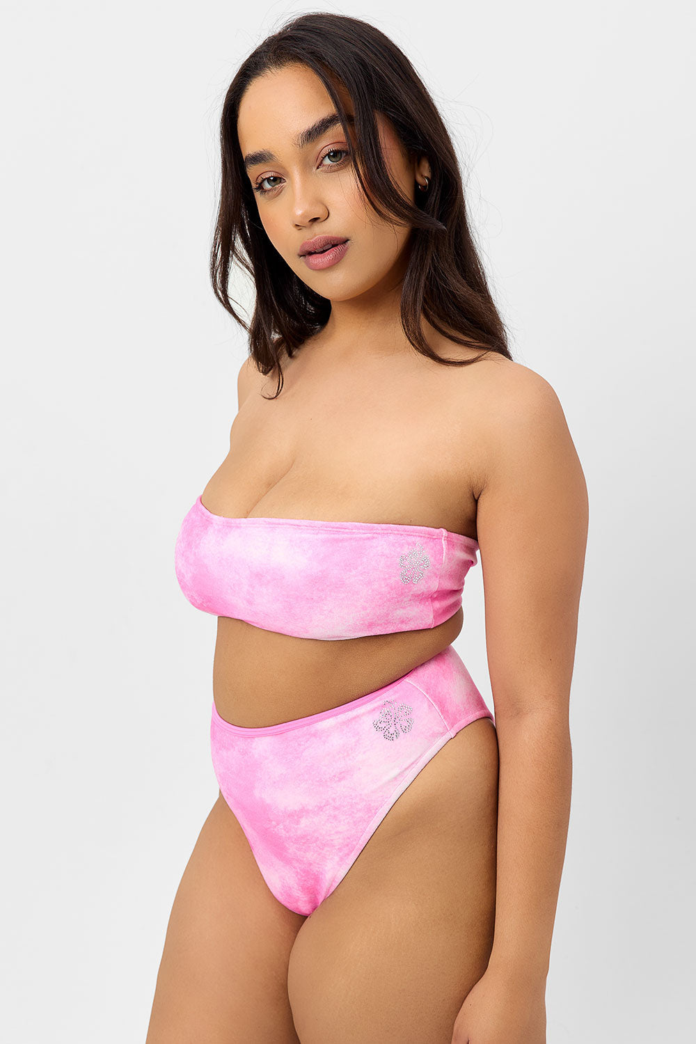 Jean Terry Bandeau Bikini Top - Distorted Pink Dye | Frankies Bikinis