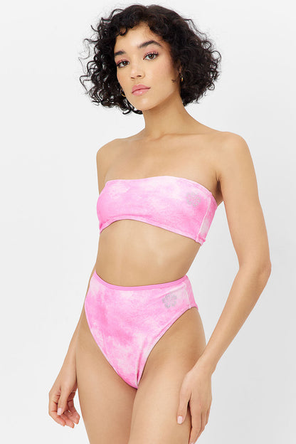 Jean Terry Bandeau Bikini Top - Distorted Pink Dye | Frankies Bikinis
