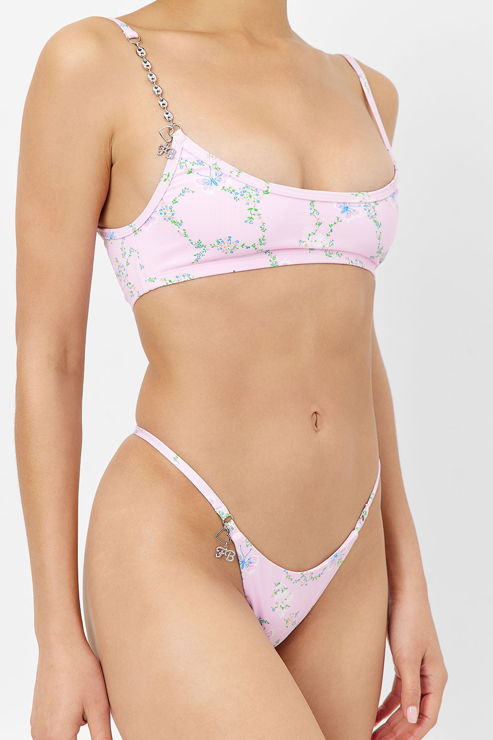 Dallas Floral Chain Bikini Top - Fairytale | Frankies Bikinis