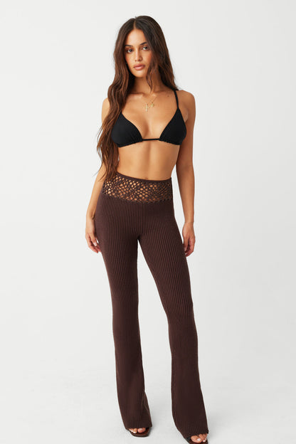 Heaven Ribbed Cloud Knit Pant - Bourbon | Frankies Bikinis