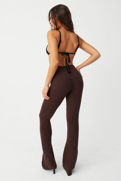 Heaven Ribbed Cloud Knit Pant - Bourbon | Frankies Bikinis