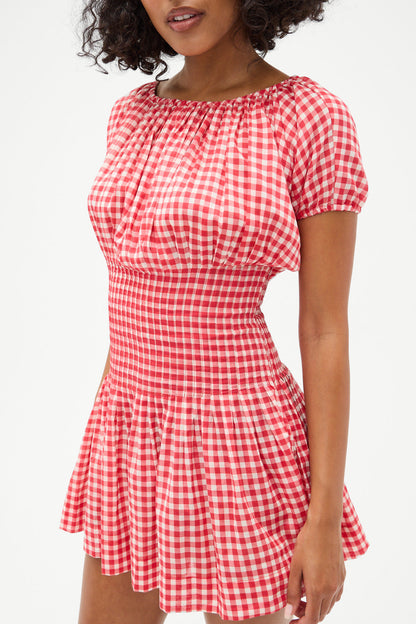 Sadie Gingham Mini Dress - Cherry Gingham | Frankies Bikinis