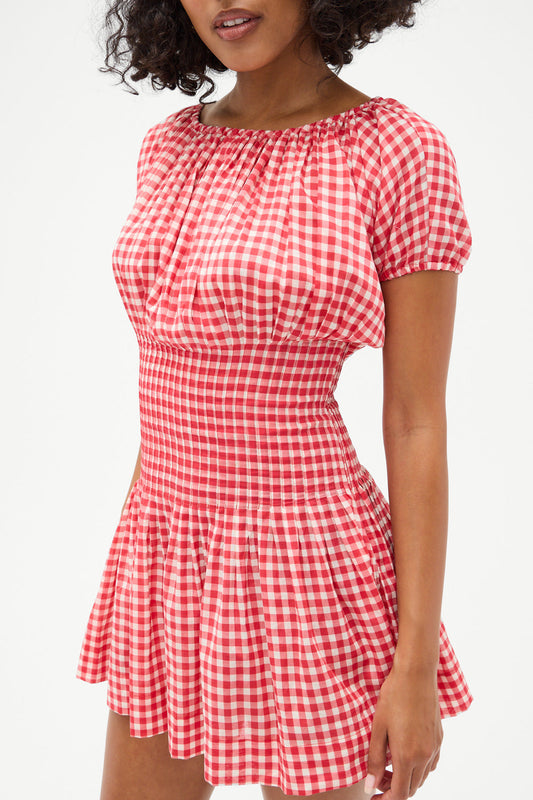 Sadie Gingham Mini Dress - Cherry Gingham | Frankies Bikinis