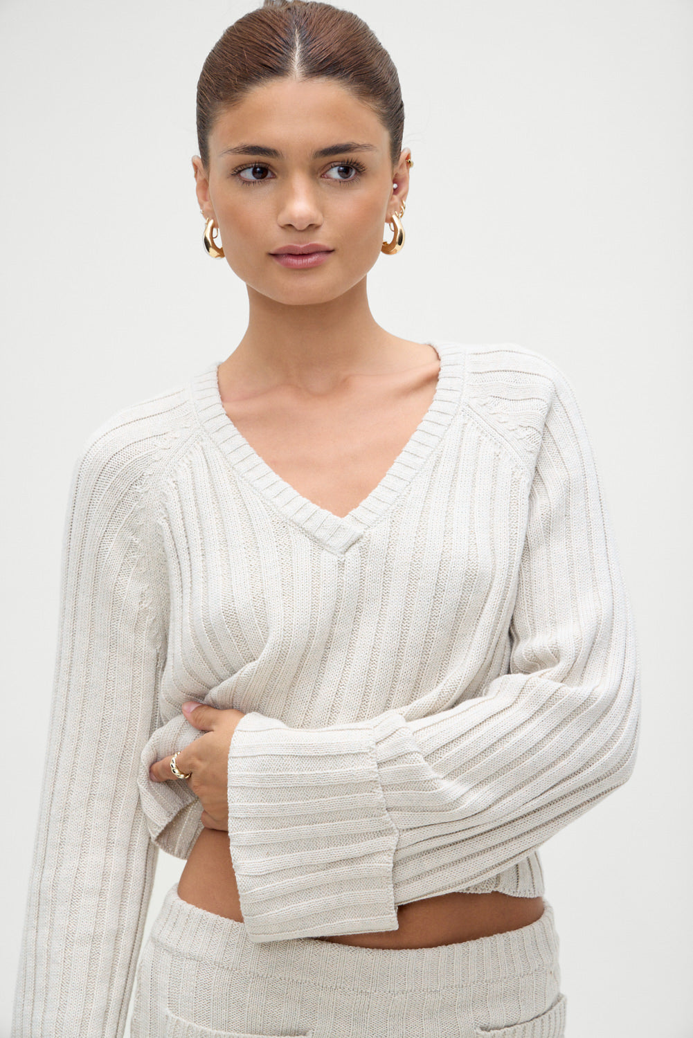 Ashton Cotton Knit Sweater - Cream | Frankies Bikinis