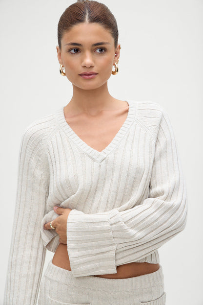 Ashton Cotton Knit Sweater - Cream | Frankies Bikinis