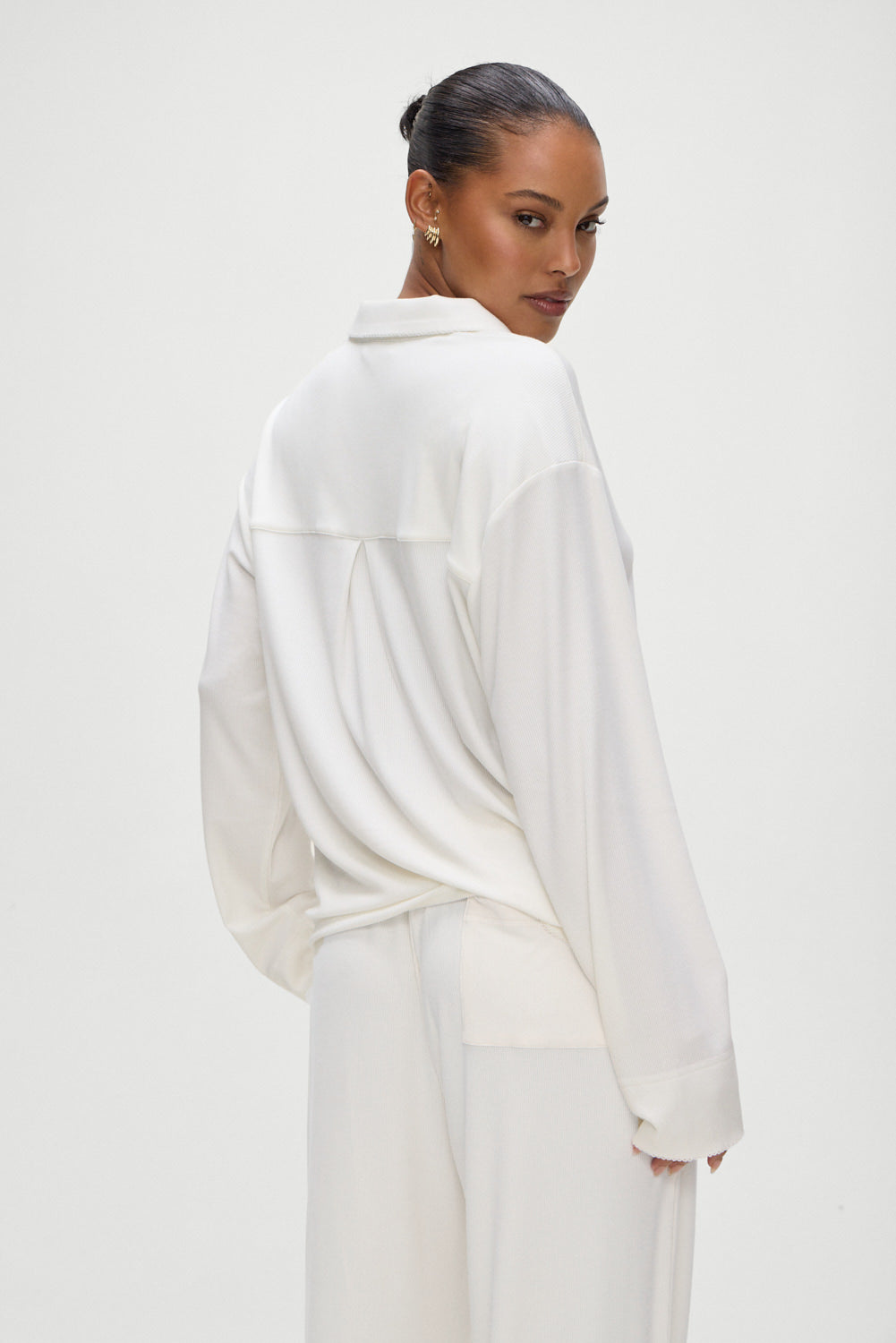 Rory Long Sleeve Sleep Shirt - Seashell | Frankies Bikinis