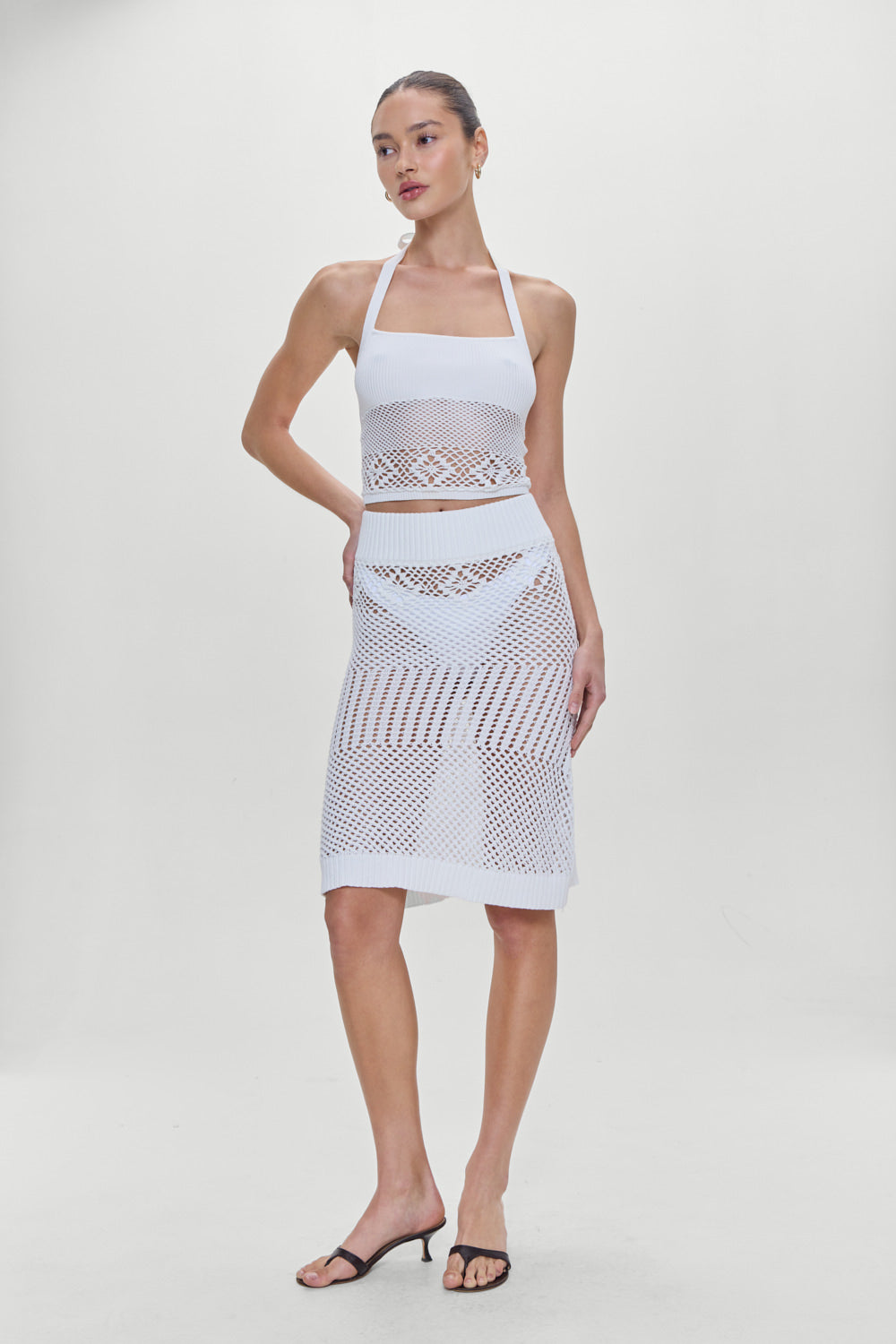 Orchard Crochet Midi Skirt - White | Frankies Bikinis