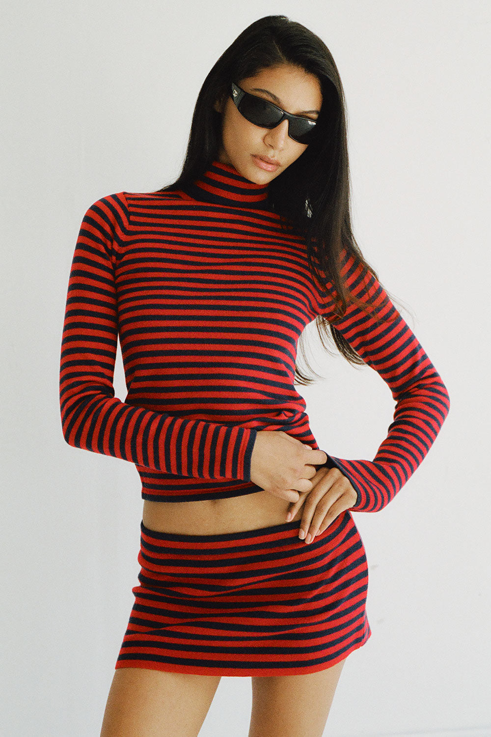Milo Knit Turtleneck Sweater - Sunday Stripe | Frankies Bikinis