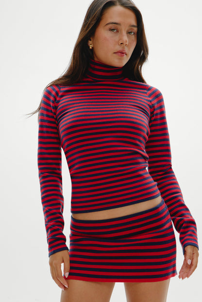 Milo Knit Turtleneck Sweater - Sunday Stripe | Frankies Bikinis