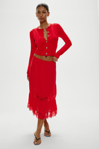 Sundae Cropped Cardigan - Cherry | Frankies Bikinis