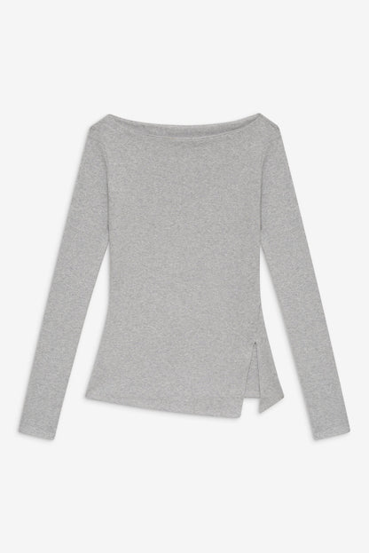 Talia Long Sleeve Shirt - Heather Grey | Frankies Bikinis