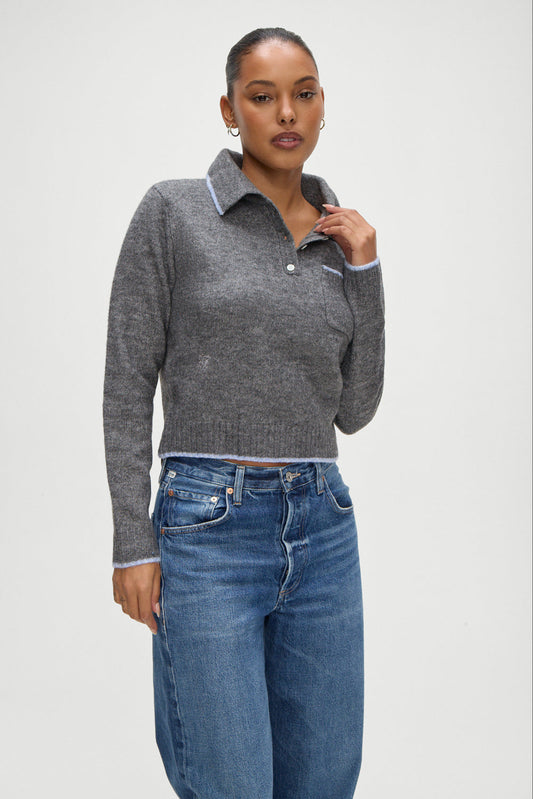 Carolyn Collared Sweater - Winter Sky | Frankies Bikinis