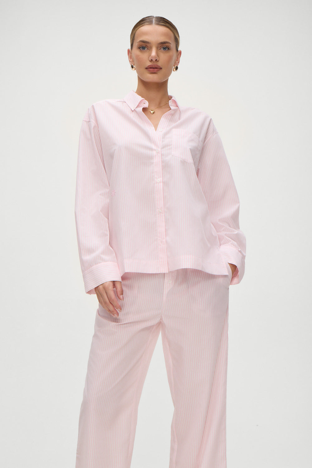 Ralph Long Sleeve Sleep Shirt - Pink Stripe | Frankies Bikinis
