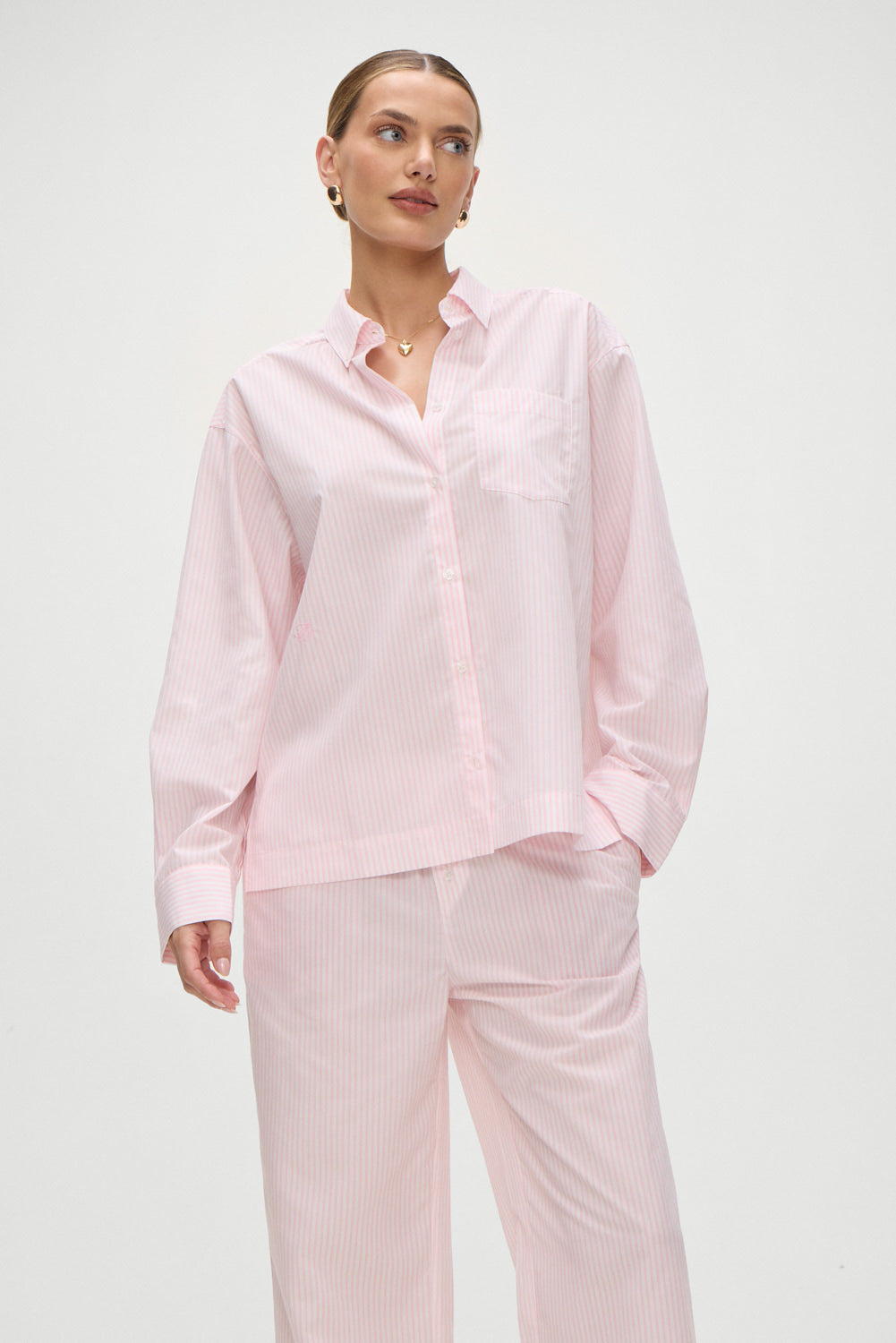 Ralph Long Sleeve Sleep Shirt - Pink Stripe | Frankies Bikinis