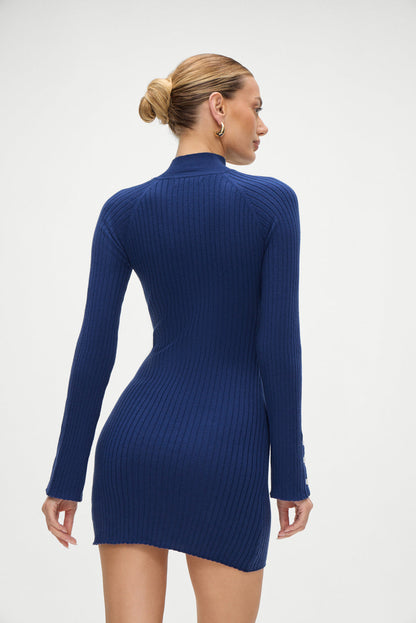 Isla Long Sleeve Mini Dress - Midnight Blue | Frankies Bikinis